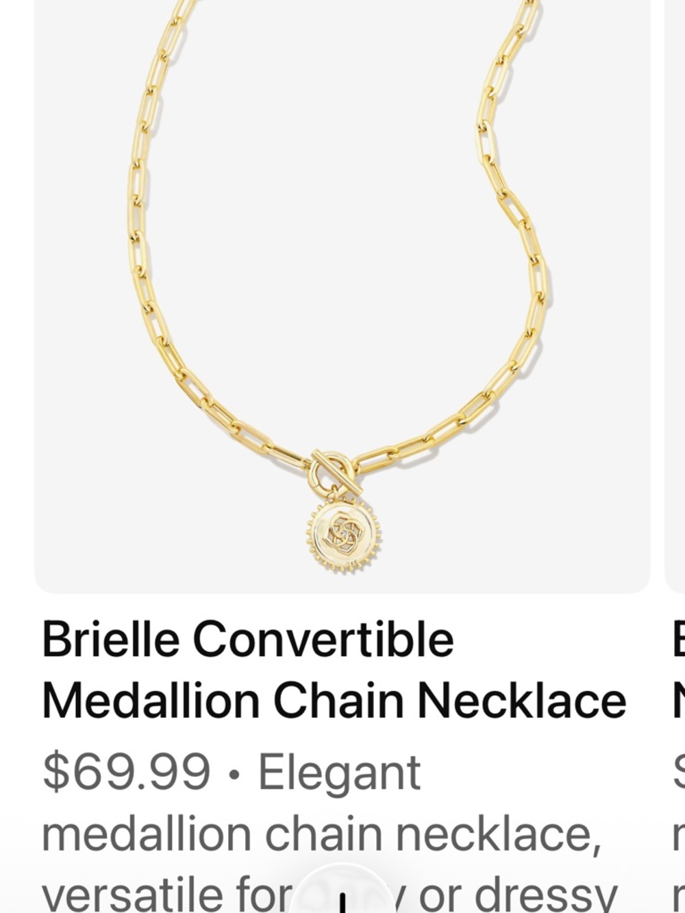 Kendra Scott Brielle Convertible Medallion Necklace - Gold